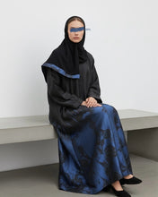 Load image into Gallery viewer, Structured Cloche Cut Eid Abaya – Taffeta Jacquard (Blue Pattern)
