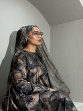 Load image into Gallery viewer, Ramadan Soft Satin Flowery Patterned Abaya in Cloche Cut (Taupe)
