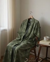 Load image into Gallery viewer, Indian Linen Patterned Abaya Set (Olive Serenity)
