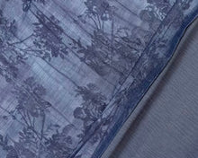 Load image into Gallery viewer, Indian Linen Patterned Abaya Set in Cloche-Cut (Midnight Blue)
