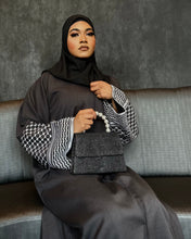 Load image into Gallery viewer, Kuffiyeh Embroidered Abaya (Charcoal Black)
