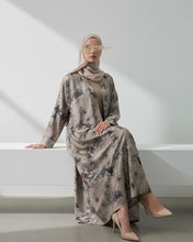 Load image into Gallery viewer, Flowery Patterned Abaya in Misty Sand (No Inner Dress)
