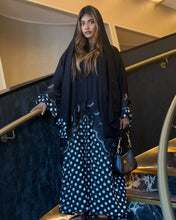 Load image into Gallery viewer, Polka Dot Abaya with Lace Detail (Black or White Pattern)
