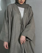 Load image into Gallery viewer, Patterned Linen Open Butterfly Abaya (No Inner Dress)
