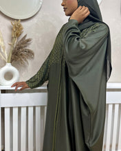Load image into Gallery viewer, Butterfly Abaya with Beaded Detailing (Dark Khaki)
