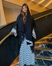 Load image into Gallery viewer, Polka Dot Abaya with Lace Detail (Black or White Pattern)
