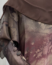 Load image into Gallery viewer, Mocha Marble Satin Abaya in Cloche-Cut | Button Sleeve Design (No Inner Dress)
