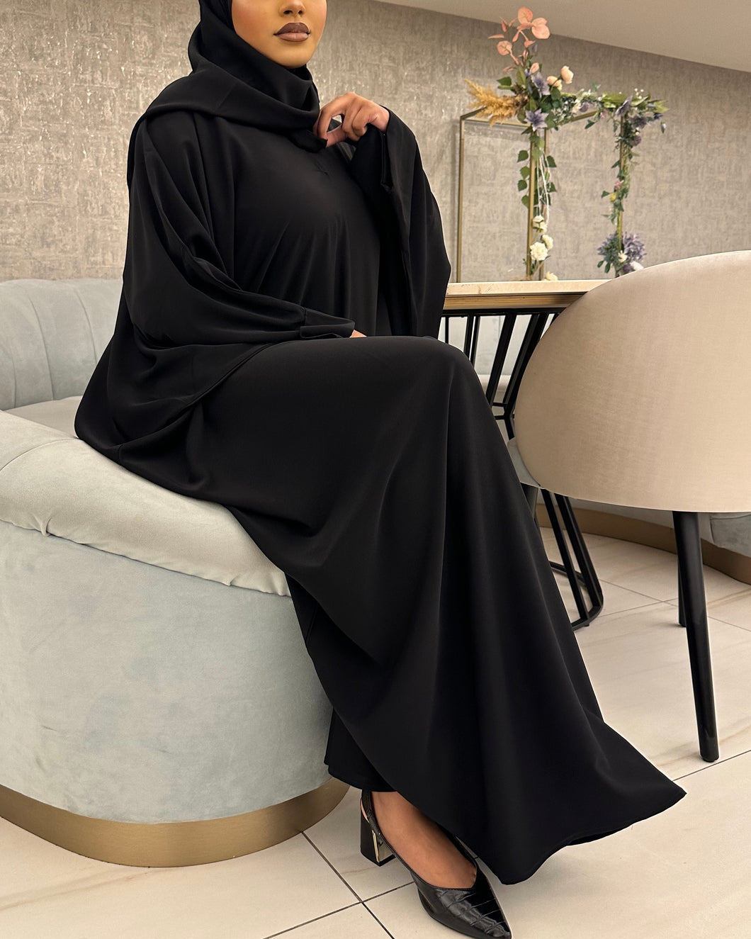 Luxurious “Soft like Butter” Abaya with Spanish Sleeves (Black)