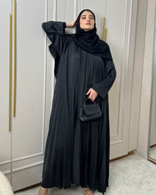 Load image into Gallery viewer, Full length Black Pleated Abaya in Nidha fabric
