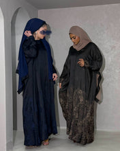 Load image into Gallery viewer, Half Patterned Satin Abaya with Flared Cut
