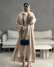 Load image into Gallery viewer, Two piece Eid Abaya with Arabic Calligraphy Embroidery
