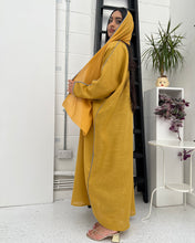 Load image into Gallery viewer, Summer Linen Abaya with Piping (Mango)
