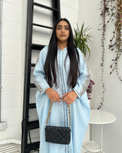 Load image into Gallery viewer, Summer Linen Abaya with Embroidered Arms (Sky Blue)
