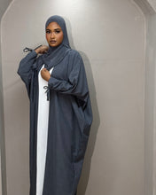 Load image into Gallery viewer, Full outfit of Linen Abaya Set with inner dress and hijab
