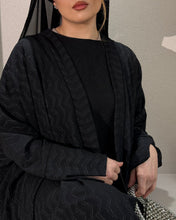 Load image into Gallery viewer, Black butterfly abaya set perfect for Ramadan and Umrah
