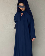 Load image into Gallery viewer, Inner dress included with navy Soft Like Butter abaya set
