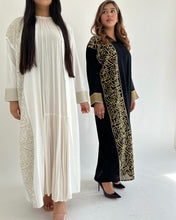 Load image into Gallery viewer, Embroidered Arabic Calligraphy Abaya in White OR Black
