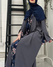 Load image into Gallery viewer, Flowery Everyday Ramadan Abaya in Grey
