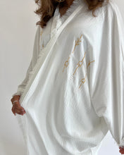 Load image into Gallery viewer, Limited Edition Bahraini Linen Kaftan with Tribal Embroidery - Off White
