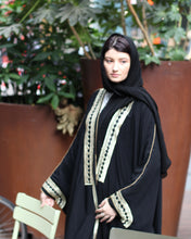 Load image into Gallery viewer, Black Abaya with Gold Embroidery
